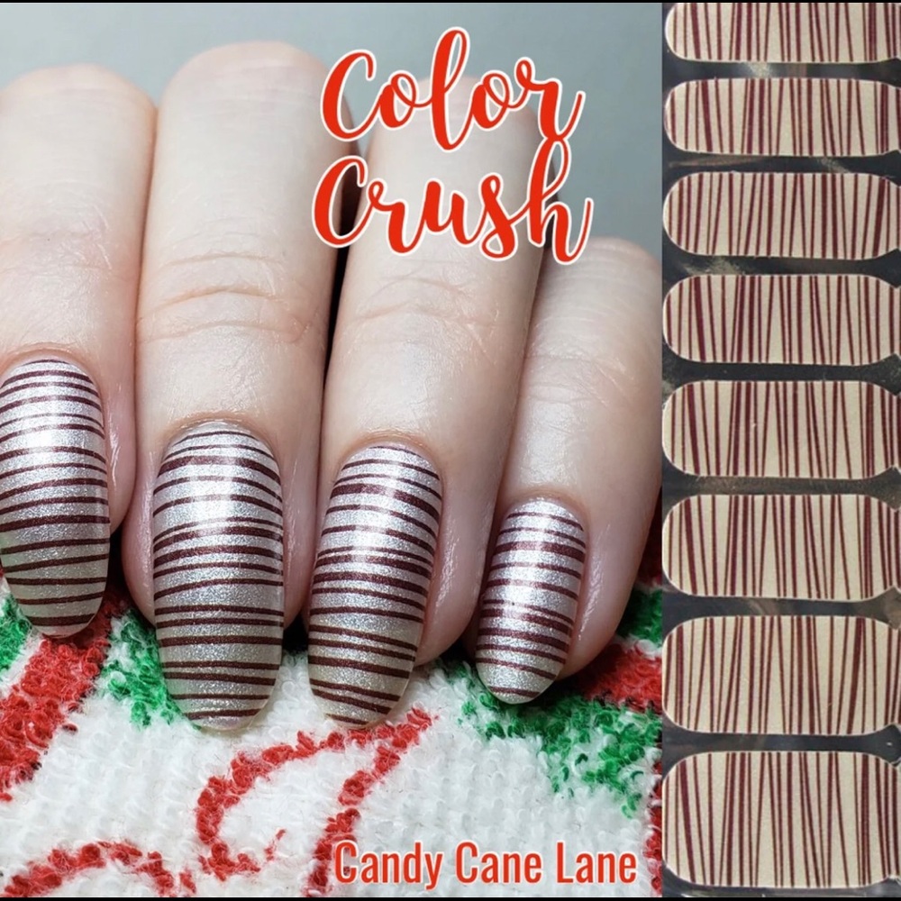 Color Crush Custom Candy Cane nail Polish strips